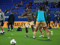 Bernadette Amani plays during the match between FC Barcelona Women and SD Eibar Women, corresponding to week 8 of the Liga F, at the Johan C...