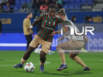 Bernadette Amani plays during the match between FC Barcelona Women and SD Eibar Women, corresponding to week 8 of the Liga F, at the Johan C...