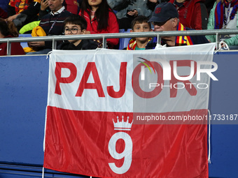 Ewa Pajor supporters attend the match between FC Barcelona Women and SD Eibar Women, corresponding to week 8 of the Liga F, at the Johan Cru...