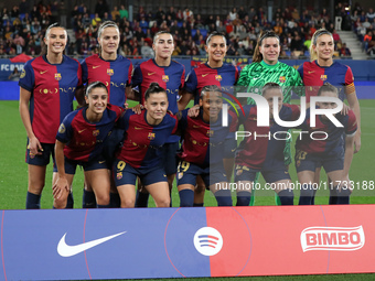 The FC Barcelona team plays during the match between FC Barcelona Women and SD Eibar Women, corresponding to week 8 of the Liga F, at the Jo...