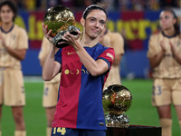 Aitana Bonmati offers her second Ballon d'Or to the fans before the match between FC Barcelona Women and SD Eibar Women, corresponding to we...