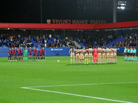 A minute of silence takes place for the victims and those affected by the DANA in Valencia, before the match between FC Barcelona Women and...