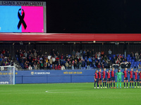 A minute of silence takes place for the victims and those affected by the DANA in Valencia, before the match between FC Barcelona Women and...