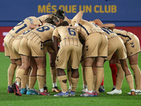 SD Eibar players participate in the match between FC Barcelona Women and SD Eibar Women, corresponding to week 8 of the Liga F, at the Johan...