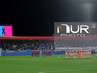 A minute of silence takes place for the victims and those affected by the DANA in Valencia, before the match between FC Barcelona Women and...