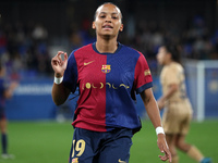 Vicky Lopez plays during the match between FC Barcelona Women and SD Eibar Women, corresponding to week 8 of the Liga F, at the Johan Cruyff...