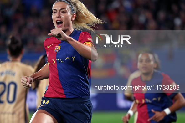 Alexia Putellas celebrates a goal during the match between FC Barcelona Women and SD Eibar Women, corresponding to week 8 of the Liga F, at...