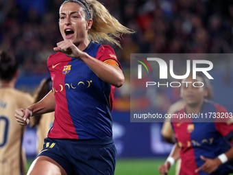 Alexia Putellas celebrates a goal during the match between FC Barcelona Women and SD Eibar Women, corresponding to week 8 of the Liga F, at...