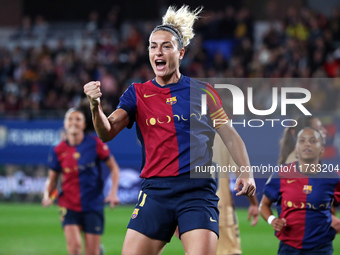 Alexia Putellas celebrates a goal during the match between FC Barcelona Women and SD Eibar Women, corresponding to week 8 of the Liga F, at...