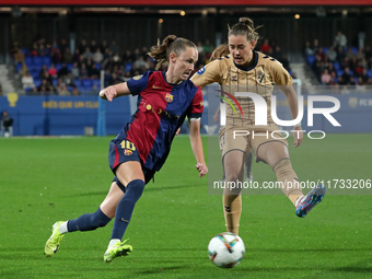 Caroline Graham Hansen and Annelie Leitner play during the match between FC Barcelona Women and SD Eibar Women, corresponding to week 8 of L...