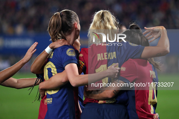 Alexia Putellas celebrates a goal during the match between FC Barcelona Women and SD Eibar Women, corresponding to week 8 of the Liga F, at...