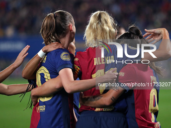 Alexia Putellas celebrates a goal during the match between FC Barcelona Women and SD Eibar Women, corresponding to week 8 of the Liga F, at...