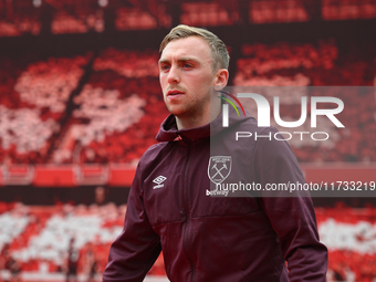 Jarrod Bowen of West Ham United participates in the Premier League match between Nottingham Forest and West Ham United at the City Ground in...