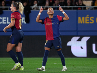 Vicky Lopez celebrates a goal during the match between FC Barcelona Women and SD Eibar Women, corresponding to week 8 of the Liga F, played...