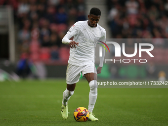 Isaiah Jones of Middlesbrough plays during the Sky Bet Championship match between Middlesbrough and Coventry City at the Riverside Stadium i...