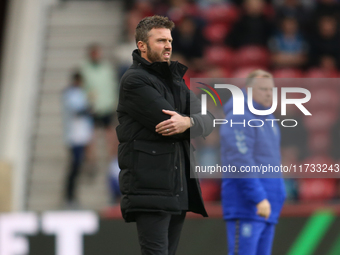 Middlesbrough Head Coach Michael Carrick is present during the Sky Bet Championship match between Middlesbrough and Coventry City at the Riv...