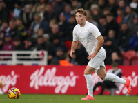 Aidan Morris plays during the Sky Bet Championship match between Middlesbrough and Coventry City at the Riverside Stadium in Middlesbrough,...