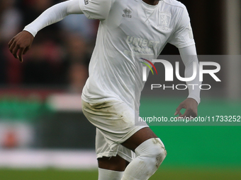 Isaiah Jones of Middlesbrough plays during the Sky Bet Championship match between Middlesbrough and Coventry City at the Riverside Stadium i...