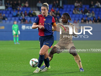 Bernadette Amani and Alexia Putellas play during the match between FC Barcelona Women and SD Eibar Women, corresponding to week 8 of the Lig...