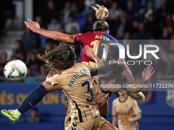 Patri Ojeda, Ane Campos, and Alexia Putellas play during the match between FC Barcelona Women and SD Eibar Women, corresponding to week 8 of...