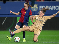 Caroline Graham Hansen and Laura Fernandez play during the match between FC Barcelona Women and SD Eibar Women, corresponding to week 8 of t...