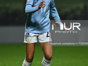 Federica D'Auria of S.S. Lazio is in action during the 8th day of the Serie A Femminile eBay Championship between S.S. Lazio and F.C. Como a...