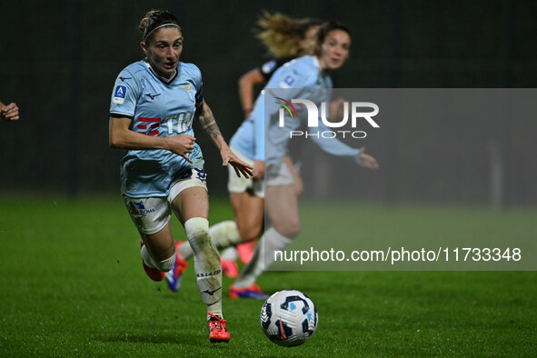 Noemi Visentin of S.S. Lazio is in action during the 8th day of the Serie A Femminile eBay Championship between S.S. Lazio and F.C. Como at...