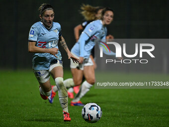 Noemi Visentin of S.S. Lazio is in action during the 8th day of the Serie A Femminile eBay Championship between S.S. Lazio and F.C. Como at...