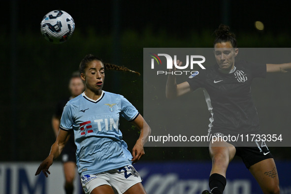 Eleonora Goldoni of S.S. Lazio and Chiara Cecotti of F.C. Como Women are in action during the 8th day of the Serie A Femminile eBay Champion...