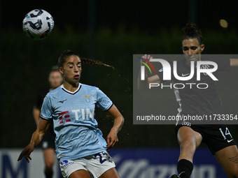 Eleonora Goldoni of S.S. Lazio and Chiara Cecotti of F.C. Como Women are in action during the 8th day of the Serie A Femminile eBay Champion...