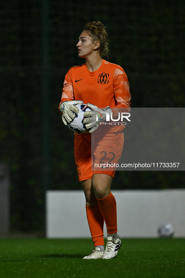 Astrid Gilardi of F.C. Como Women plays during the 8th day of the Serie A Femminile eBay Championship between S.S. Lazio and F.C. Como at th...