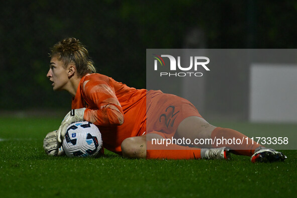 Astrid Gilardi of F.C. Como Women plays during the 8th day of the Serie A Femminile eBay Championship between S.S. Lazio and F.C. Como at th...