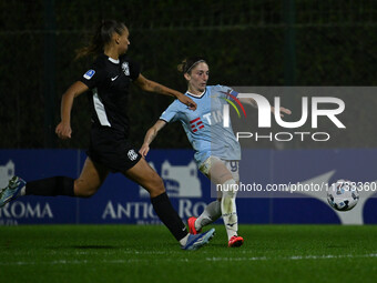 Berta Bou Salas of F.C. Como Women and Noemi Visentin of S.S. Lazio are in action during the 8th day of the Serie A Femminile eBay Champions...