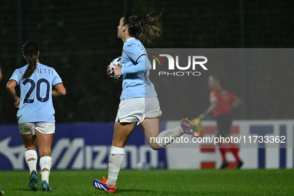 Clarisse Le Bihan of S.S. Lazio celebrates after scoring the goal of 1-2 during the 8th day of the Serie A Femminile eBay Championship betwe...