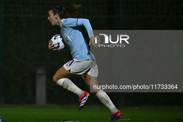 Clarisse Le Bihan of S.S. Lazio celebrates after scoring the goal of 1-2 during the 8th day of the Serie A Femminile eBay Championship betwe...