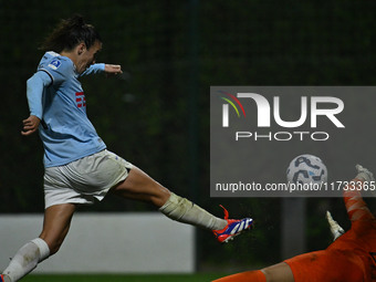 Clarisse Le Bihan of S.S. Lazio scores the goal for 1-2 during the 8th day of the Serie A Femminile eBay Championship between S.S. Lazio and...