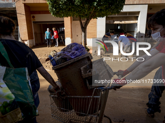 Thousands of volunteers participate in cleaning the areas affected by the floods of October 29 in Valencia. Towns such as Massanassa, Alfafa...