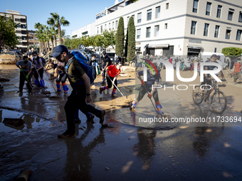 Thousands of volunteers participate in cleaning the areas affected by the floods of October 29 in Valencia. Towns such as Massanassa, Alfafa...