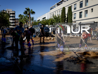 Thousands of volunteers participate in cleaning the areas affected by the floods of October 29 in Valencia. Towns such as Massanassa, Alfafa...