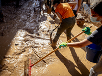 Thousands of volunteers participate in cleaning the areas affected by the floods of October 29 in Valencia. Towns such as Massanassa, Alfafa...