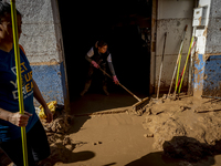 Thousands of volunteers participate in cleaning the areas affected by the floods of October 29 in Valencia. Towns such as Massanassa, Alfafa...