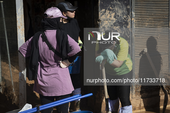 Thousands of volunteers participate in cleaning the areas affected by the floods of October 29 in Valencia. Towns such as Massanassa, Alfafa...