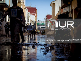 Thousands of volunteers participate in cleaning the areas affected by the floods of October 29 in Valencia. Towns such as Massanassa, Alfafa...