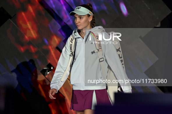 RIYADH, SAUDI ARABIA - NOVEMBER 02: Kazakhstan's Elena Rybakina arrives ahead of her match against Jasmine Paolini of Italy, at the 2024 WTA...