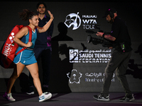 RIYADH, SAUDI ARABIA - NOVEMBER 02: Jasmine Paolini of Italy arrives ahead of her match against Kazakhstan's Elena Rybakina at the 2024 WTA...