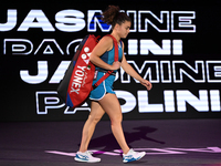 RIYADH, SAUDI ARABIA - NOVEMBER 02: Jasmine Paolini of Italy arrives ahead of her match against Kazakhstan's Elena Rybakina at the 2024 WTA...