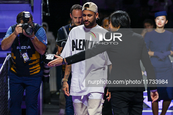 RIYADH, SAUDI ARABIA - NOVEMBER 02: 
Brazilian footballer Neymar arrives to meet tennis players Elena Rybakina of Kazakhstan and Jasmine Pao...