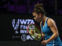 RIYADH, SAUDI ARABIA - NOVEMBER 02: Jasmine Paolini of Italy during her match against Kazakhstan's Elena Rybakina at the 2024 WTA Finals, pa...