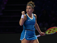 RIYADH, SAUDI ARABIA - NOVEMBER 02: Jasmine Paolini of Italy during her match against Kazakhstan's Elena Rybakina at the 2024 WTA Finals, pa...