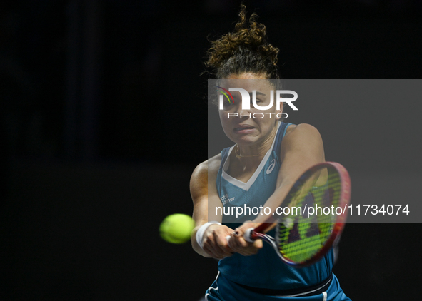 RIYADH, SAUDI ARABIA - NOVEMBER 02: Jasmine Paolini of Italy during her match against Kazakhstan's Elena Rybakina at the 2024 WTA Finals, pa...